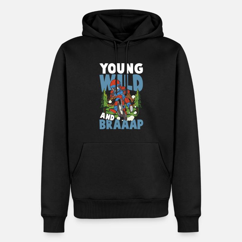 Young Wild And Braaap - Männer Premium Bio Hoodie - Schwarz