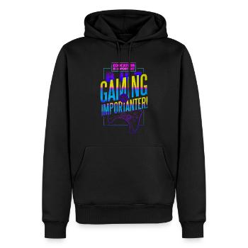 Bildung ist wichtig, aber Gaming ist wichtiger - Männer Premium Bio Hoodie - Schwarz - Vorne - Nico (187cm)