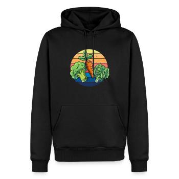 Vegan Vintage Vegetarian Animal Welfare Organic - Männer Premium Bio Hoodie - Schwarz - Vorne - Nico (187cm)