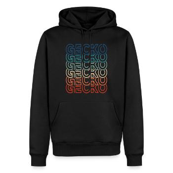 Vintage Reptil 80er Jahre Retro Gecko Text Eidechse Besitzer - Männer Premium Bio Hoodie - Schwarz - Vorne - Nico (187cm)