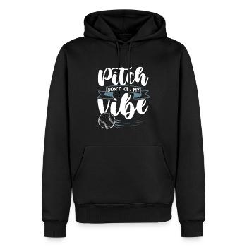 Ambiance baseball - Sweat à capuche Premium bio Homme - noir - Devant - Nico (187cm)