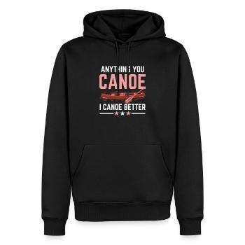 Canoë Tout ce que tu peux faire, je peux faire mieux p - Sweat à capuche Premium bio Homme - noir - Devant - Nico (187cm)