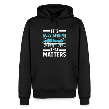 Bobsleighing Matters Bobsled Team - Männer Premium Bio Hoodie - Schwarz - Vorne - Nico (187cm)