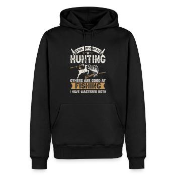 et chasse à l’arc chasse aux bois de pêche - Sweat à capuche Premium bio Homme - noir - Devant - Nico (187cm)