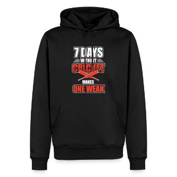 Jeu de sport de cricket - Sweat à capuche Premium bio Homme - noir - Devant - Nico (187cm)