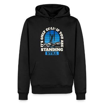 Skitourengehen Skifahren - Männer Premium Bio Hoodie - Schwarz - Vorne - Nico (187cm)