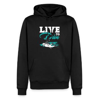 La vie pour plonger - Sweat à capuche Premium bio Homme - noir - Devant - Nico (187cm)