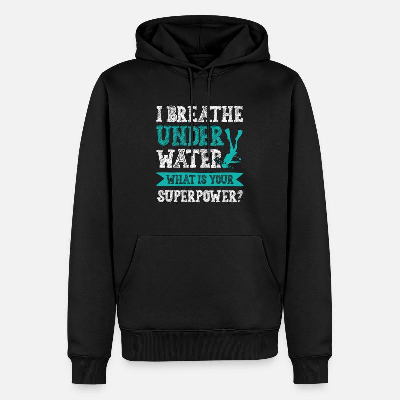 Superpuissance de plongée - Sweat à capuche Premium bio Homme - noir
