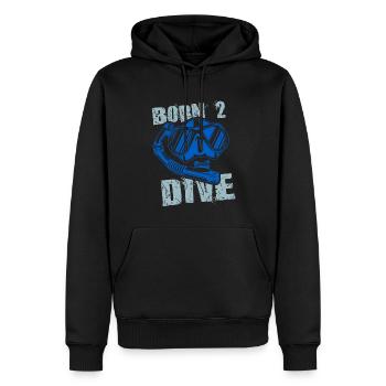 Né pour plonger - Sweat à capuche Premium bio Homme - noir - Devant - Nico (187cm)