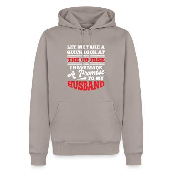 Laufen Ultramarathon - Männer Premium Bio Hoodie - Taupe - Vorne - Nico (187cm)