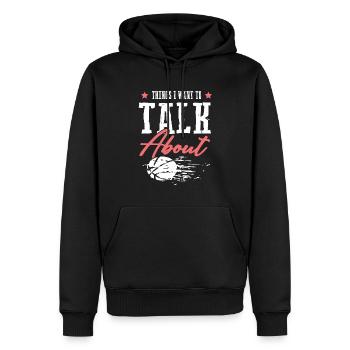 Basketball cool dicton - Sweat à capuche Premium bio Homme - noir - Devant - Nico (187cm)