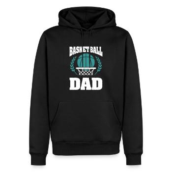 Papa basketball - Sweat à capuche Premium bio Homme - noir - Devant - Nico (187cm)