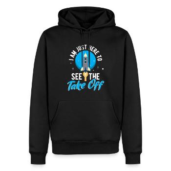 Vaisseau spatial Ingénieur Satellite Astronaute - Sweat à capuche Premium bio Homme - noir - Devant - Nico (187cm)