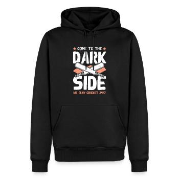 cricket dark side - Männer Premium Bio Hoodie - Schwarz - Vorne - Nico (187cm)