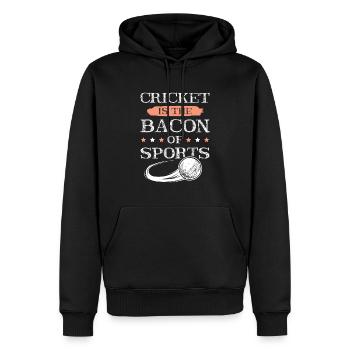 cricket bacon - Männer Premium Bio Hoodie - Schwarz - Vorne - Nico (187cm)