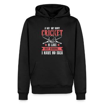 cricket team - Männer Premium Bio Hoodie - Schwarz - Vorne - Nico (187cm)