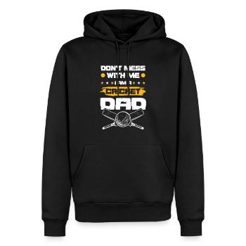 Cricket Papa - Sweat à capuche Premium bio Homme - noir - Devant - Nico (187cm)