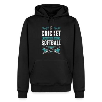 Cricket Softball - Sweat à capuche Premium bio Homme - noir - Devant - Nico (187cm)
