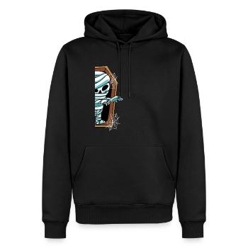 Mumie im Grab Halloween - Männer Premium Bio Hoodie - Schwarz - Vorne - Nico (187cm)