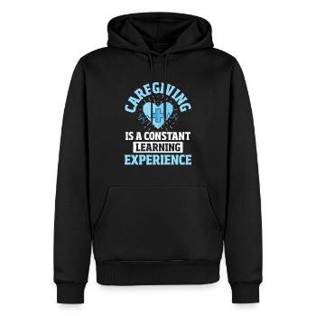 Patient Healthcare Physical Therapy He - Men’s Premium Organic Hoodie - black - Front - Nico (187cm)