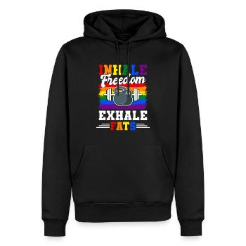 Heli Skiing - Men’s Premium Organic Hoodie - black - Front - Nico (187cm)