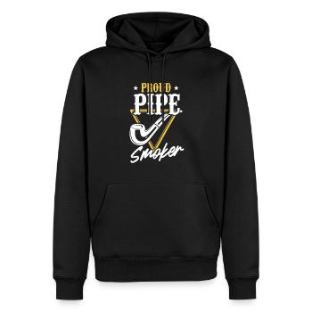 Fumer de la fumée de cigare - Sweat à capuche Premium bio Homme - noir - Devant - Nico (187cm)