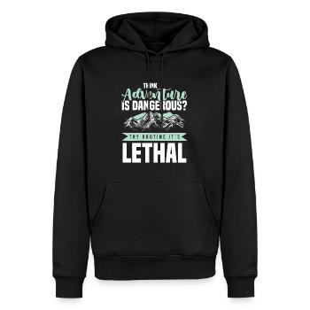 abenteuer klettern - Männer Premium Bio Hoodie - Schwarz - Vorne - Nico (187cm)