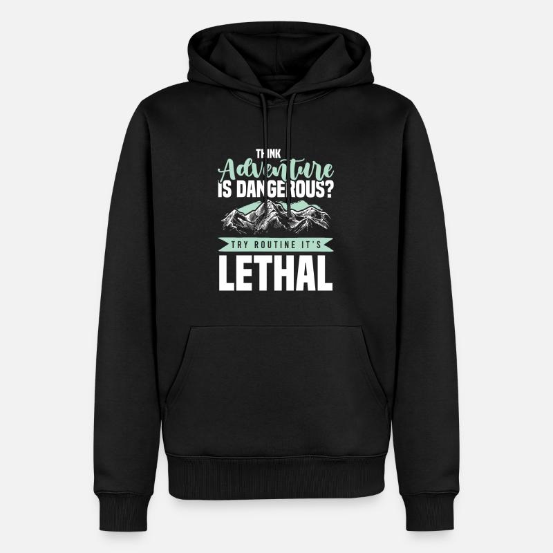 abenteuer klettern - Männer Premium Bio Hoodie - Schwarz