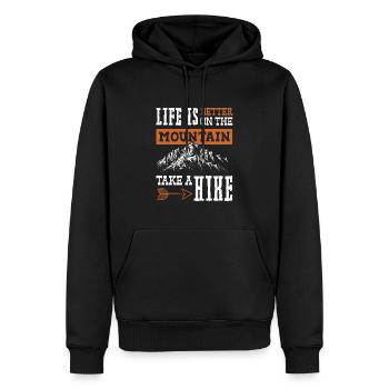 La vie est meilleure en escalade - Sweat à capuche Premium bio Homme - noir - Devant - Nico (187cm)
