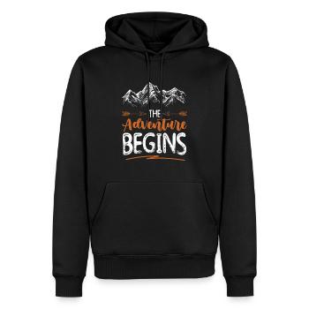 abenteuer beginnt klettern - Männer Premium Bio Hoodie - Schwarz - Vorne - Nico (187cm)