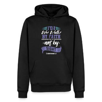 La foi biblique - Sweat à capuche Premium bio Homme - noir - Devant - Nico (187cm)