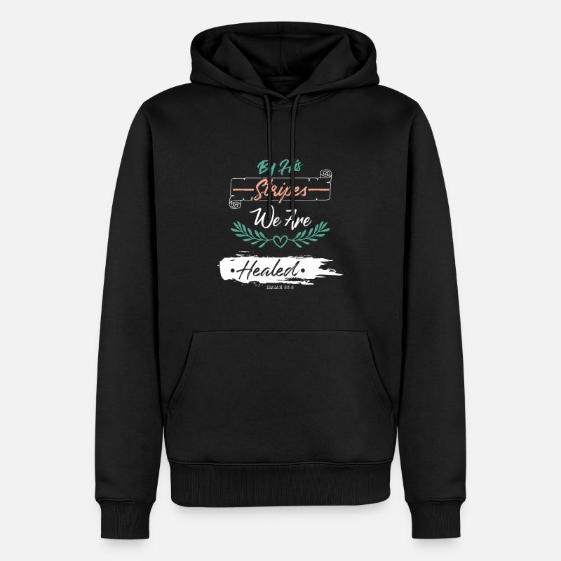 Guérison des versets bibliques - Sweat à capuche Premium bio Homme - noir