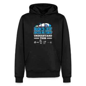Vaisseau spatial fusée scientifique spatiale Astrona - Sweat à capuche Premium bio Homme - noir - Devant - Nico (187cm)