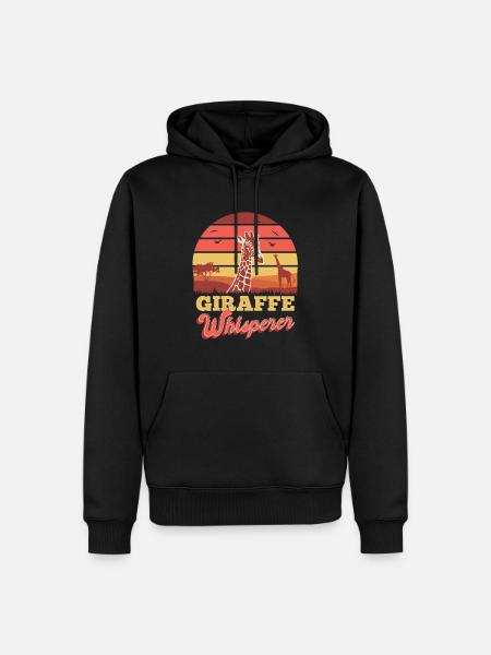 Giraffe Whisperer Safari Giraffe Lovers - Men’s Premium Organic Hoodie - black