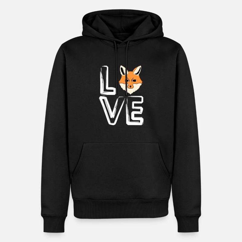 J’aime les renards - Sweat à capuche Premium bio Homme - noir
