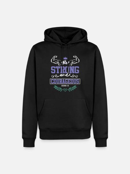 Bible verse Strong Jesus - Men’s Premium Organic Hoodie - black