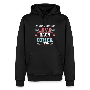 bibelvers jesus liebe spruch - Männer Premium Bio Hoodie - Schwarz - Vorne - Nico (187cm)