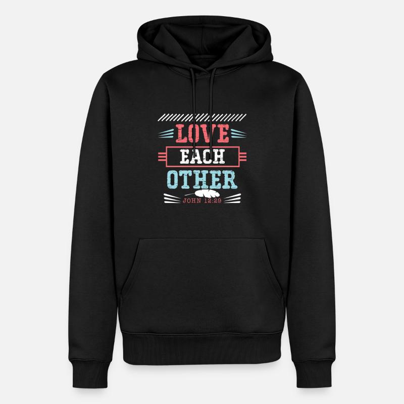 Verset biblique Jésus aime dire - Sweat à capuche Premium bio Homme - noir