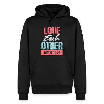 bibelvers liebe jesus spruch - Männer Premium Bio Hoodie - Schwarz - Vorne - Nico (187cm)