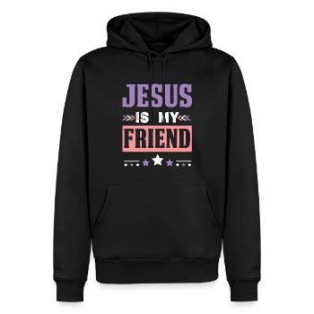 Bible Jesus Friend Proverb - Men’s Premium Organic Hoodie - black - Front - Nico (187cm)