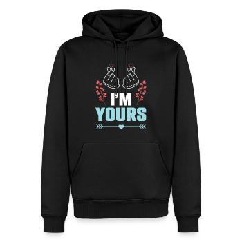 ich gehöre dir paare - Männer Premium Bio Hoodie - Schwarz - Vorne - Nico (187cm)