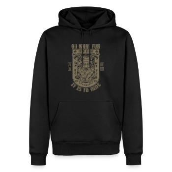 Lustige Weihnachten Motorrad Santa Biker Motorrad - Männer Premium Bio Hoodie - Schwarz - Vorne - Nico (187cm)
