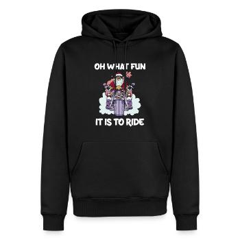 Biker Santa Motorrad Frohe Weihnachtsfeiertage - Männer Premium Bio Hoodie - Schwarz - Vorne - Nico (187cm)