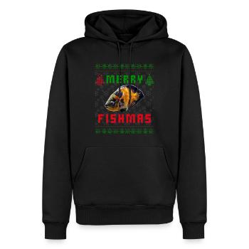 Oscar Fish Monster Fish Keeper Weihnachtspullover - Männer Premium Bio Hoodie - Schwarz - Vorne - Nico (187cm)