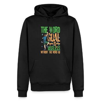 The Word Goal Is Useless Without the Word Go - Männer Premium Bio Hoodie - Schwarz - Vorne - Nico (187cm)