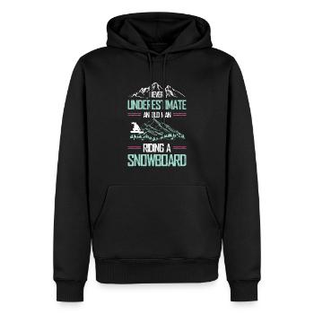 Snowboarder Old Man - Sweat à capuche Premium bio Homme - noir - Devant - Nico (187cm)