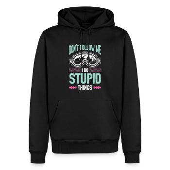 snowboarder lustiger spruch - Männer Premium Bio Hoodie - Schwarz - Vorne - Nico (187cm)