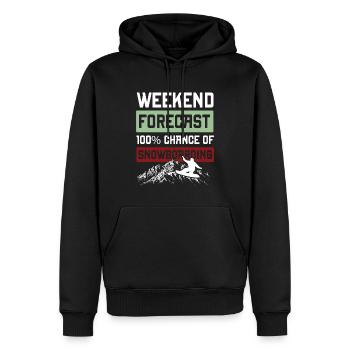 Week-end de snowboard - Sweat à capuche Premium bio Homme - noir - Devant - Nico (187cm)