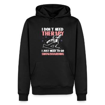 Thérapie de snowboard - Sweat à capuche Premium bio Homme - noir - Devant - Nico (187cm)