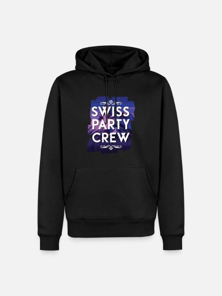 Swiss Party Crew - Männer Premium Bio Hoodie - Schwarz